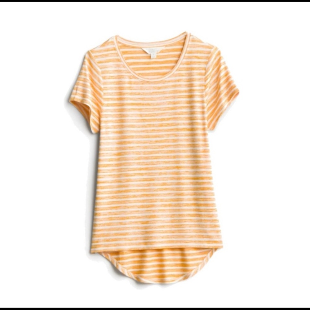 Market & Spruce. Hi Lo stripe yellow Juuna knit top. Great condition. Small
